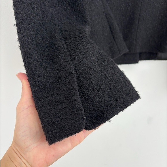 Ann Taylor Black Embellished Wool Blend Tweed  Button Down Blazer Size 10 - Picture 8 of 15